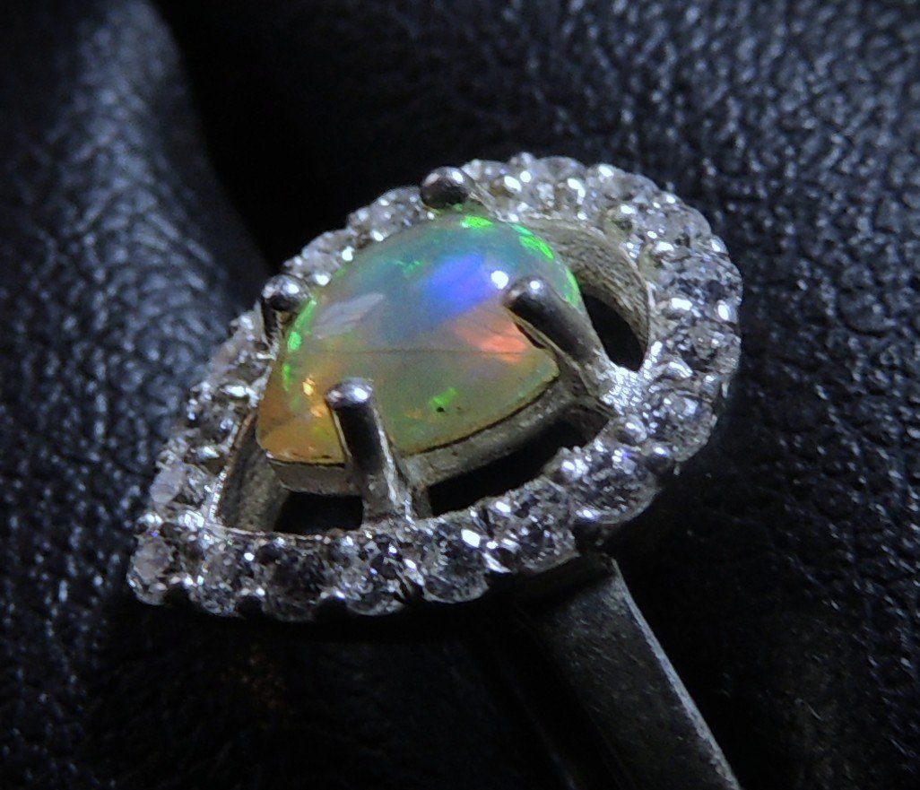 Anelli: Opal Silber 925 Fingerring Gr. 51 – Usato da Waldenburg venduto da schaller707 1