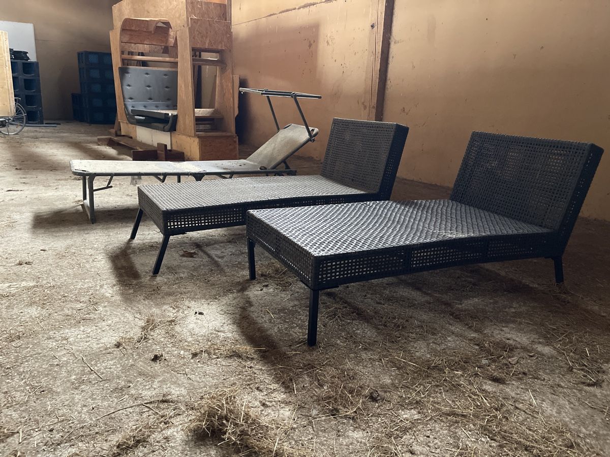 Sedie a sdraio: 3er Set Sonnenliegen Polyrattan schwarz – Usato da Küssnacht am Rigi venduto da Vito25