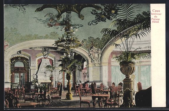 Cartoline postali: AK Caux, Intérieur du Palace Hotel – Usato da Berlin venduto da bartko-reher
