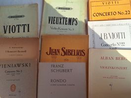 Klassische Noten: Viotti, Sibelius, Berg, Wieniawski u.a.