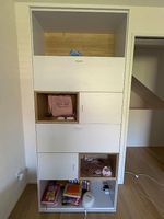 Hom’in Regal Jugendzimmer Weiss/Eiche (90x213x40 cm)