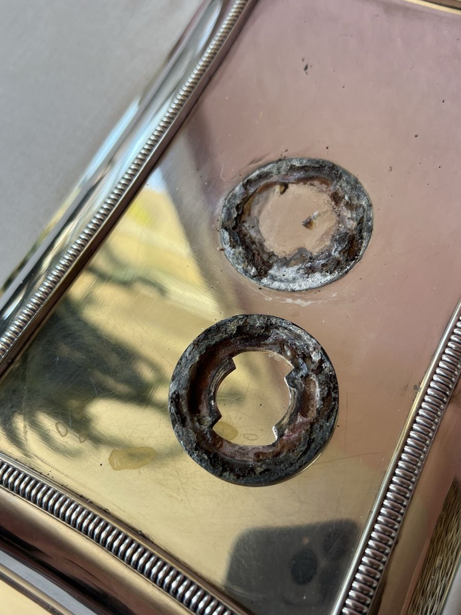 Ciotole: Silber Servierplatte mit Deckel. Defekt – Difettoso da Zürich venduto da juergarno 4