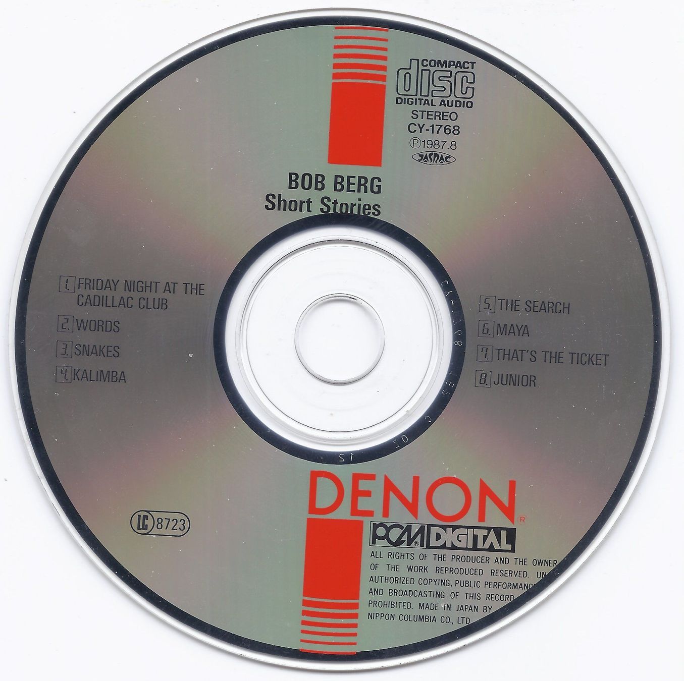 CD: Bob Berg - Short Stories – Usato da Steinhausen venduto da rasuni 1