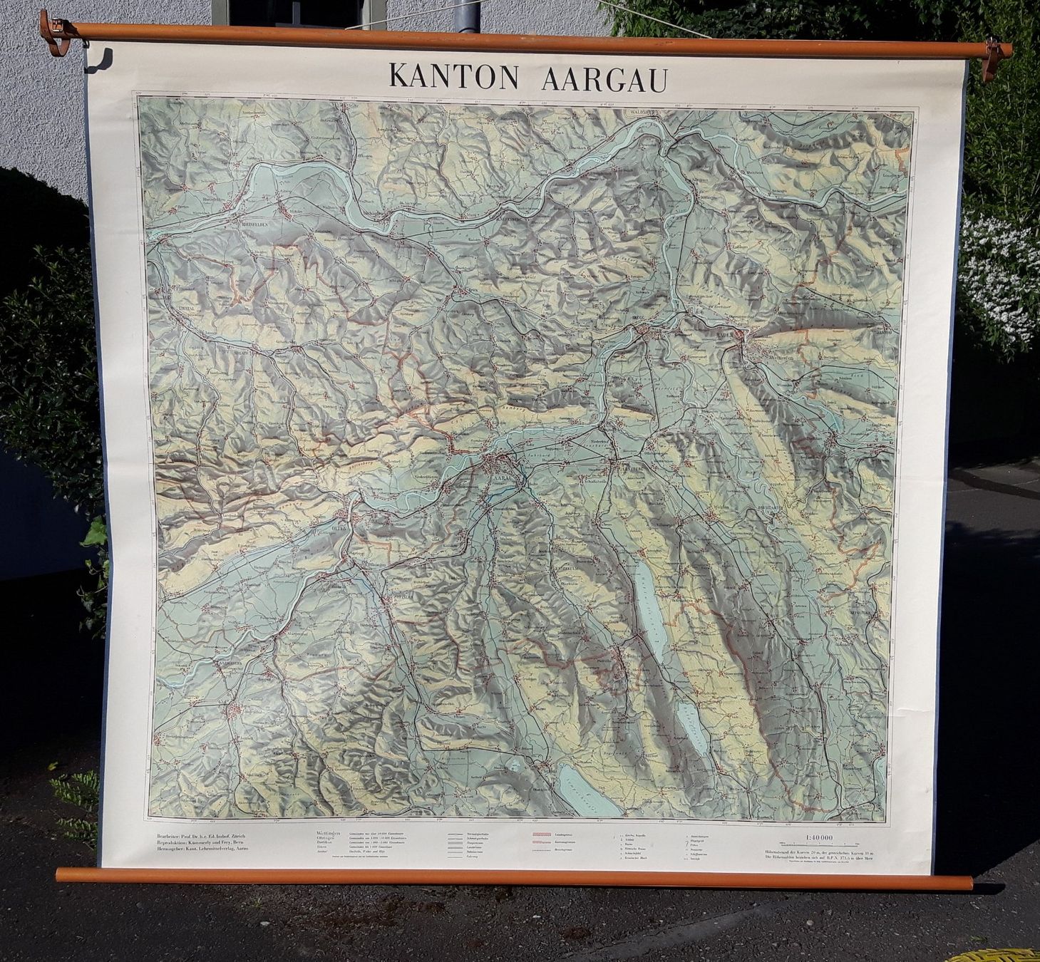 Cartine & Atlanti: Schulwandkarte KANTON AARGAU – Usato da Zürich venduto da brinkosos