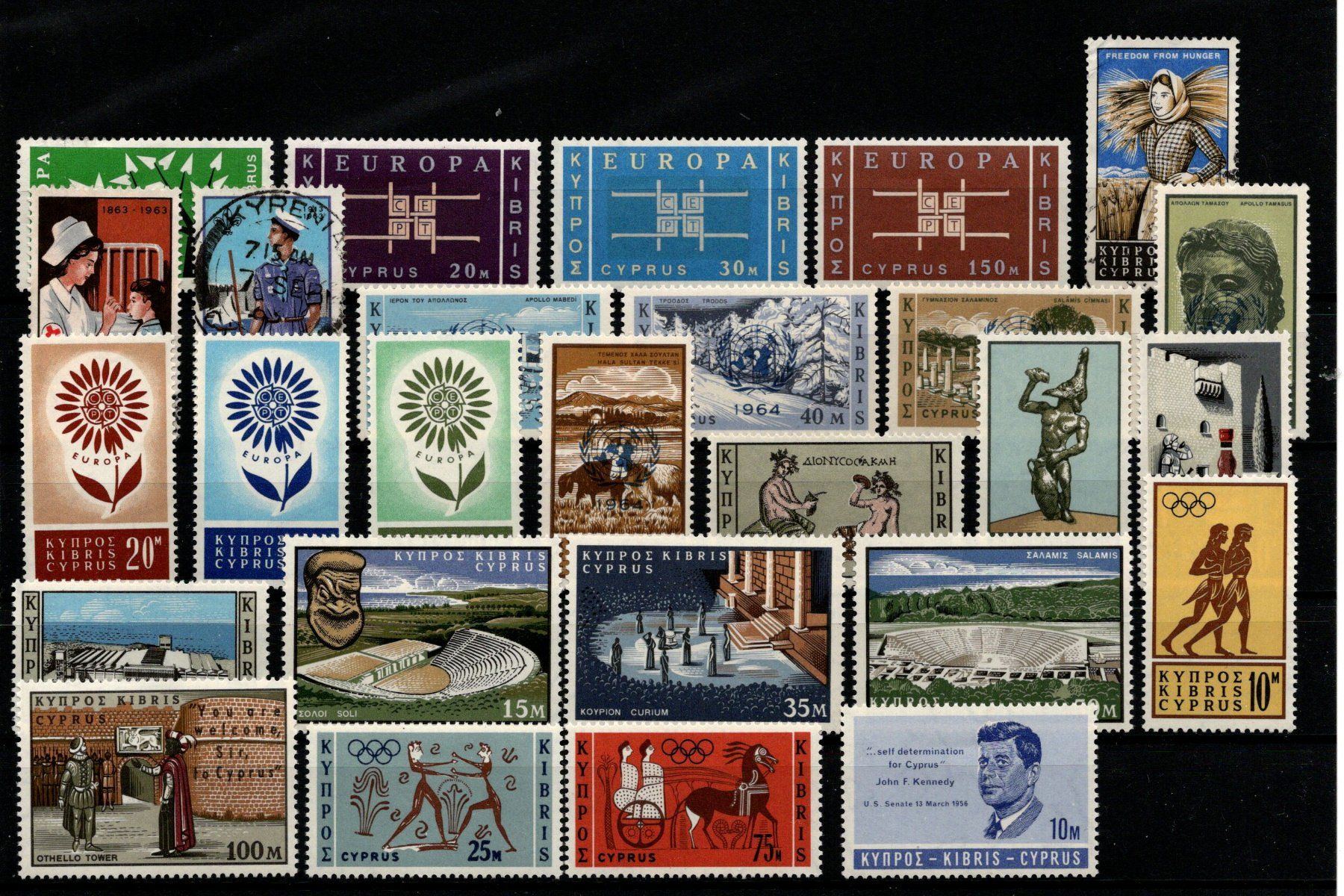Tutti i francobolli: lot de timbres-poste de Chypre 1960-1969 – Usato da Moutier venduto da Phillegrec 1