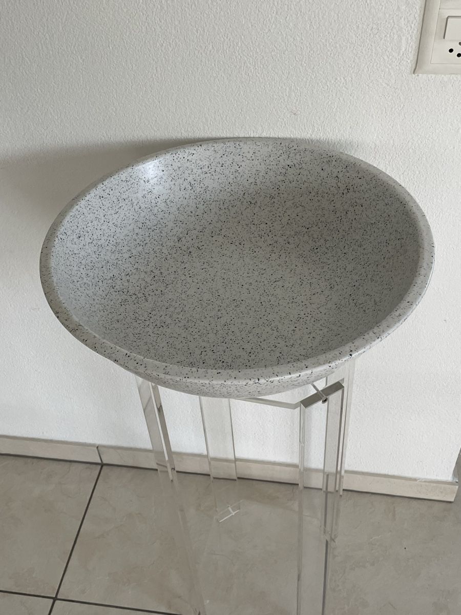 Ciotole: Large Ceramic Fruit Bowl, White Granite Look, Vintage – Usato da Richterswil venduto da Prangins9 2
