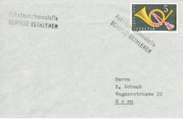 Brief, Paketannahmestelle Bümpliz - Bethlehem