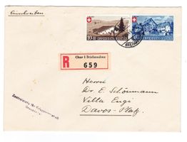 Einschreibebrief Chur-Davos Platz 7.VIII.45 mit PP Nr.27, 29