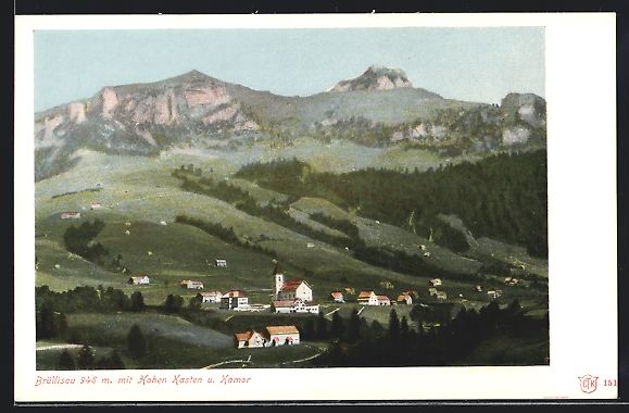 Cartoline postali: Brüllisau, Panoramablick auf Ort, Hohen – Usato da Berlin venduto da bartko-reher