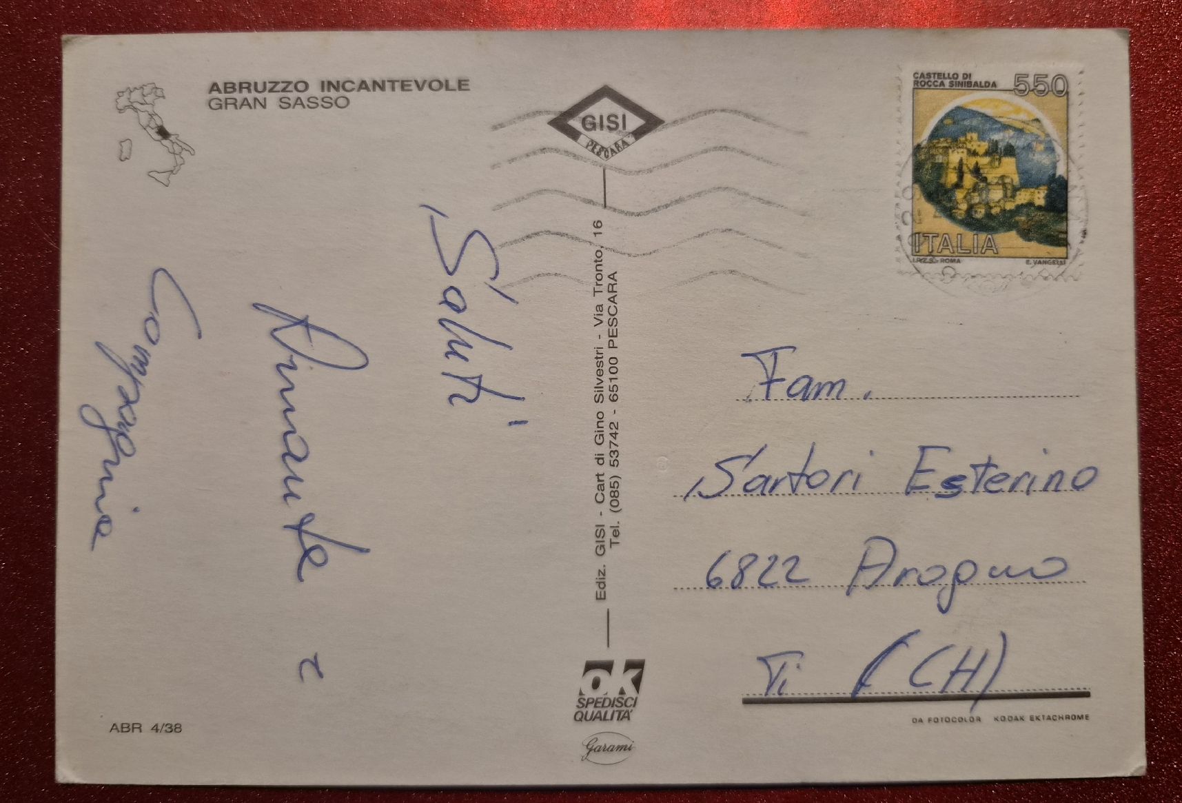 Cartoline postali: Abruzzo Gran Sasso – Usato da Melchnau venduto da Fishel 1