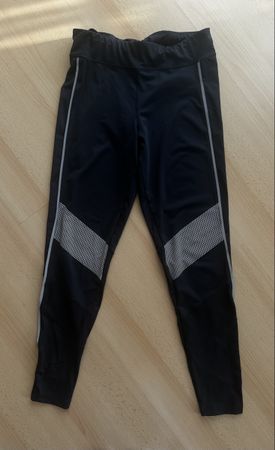Running Leggings, Schwarz, Grösse XS, mit Reflektoren
