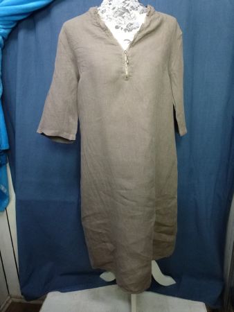 CASPAR LEINENKLEID GR 40 HALBARM REINES LEINEN SCHLAMM EDEL