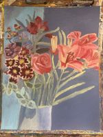 Blumenstrauss Stillleben Acrylmalerei auf Papier