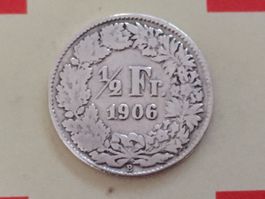 1/2 Franken 1906 s-ss, nur 1,0 Mio!