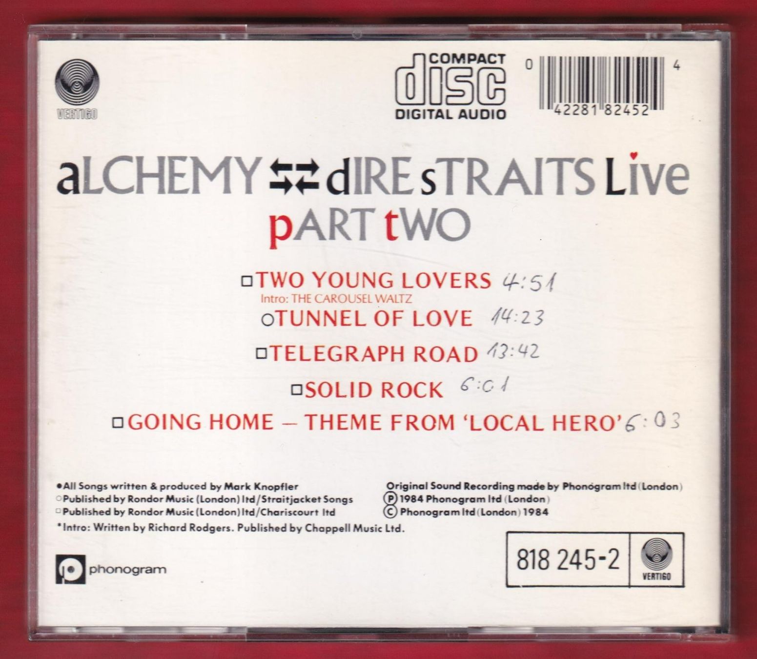 CD: Dire Straits Live - Alchemy - Part Two (CD) – Usato da Zürich venduto da Pfluftl2000 1