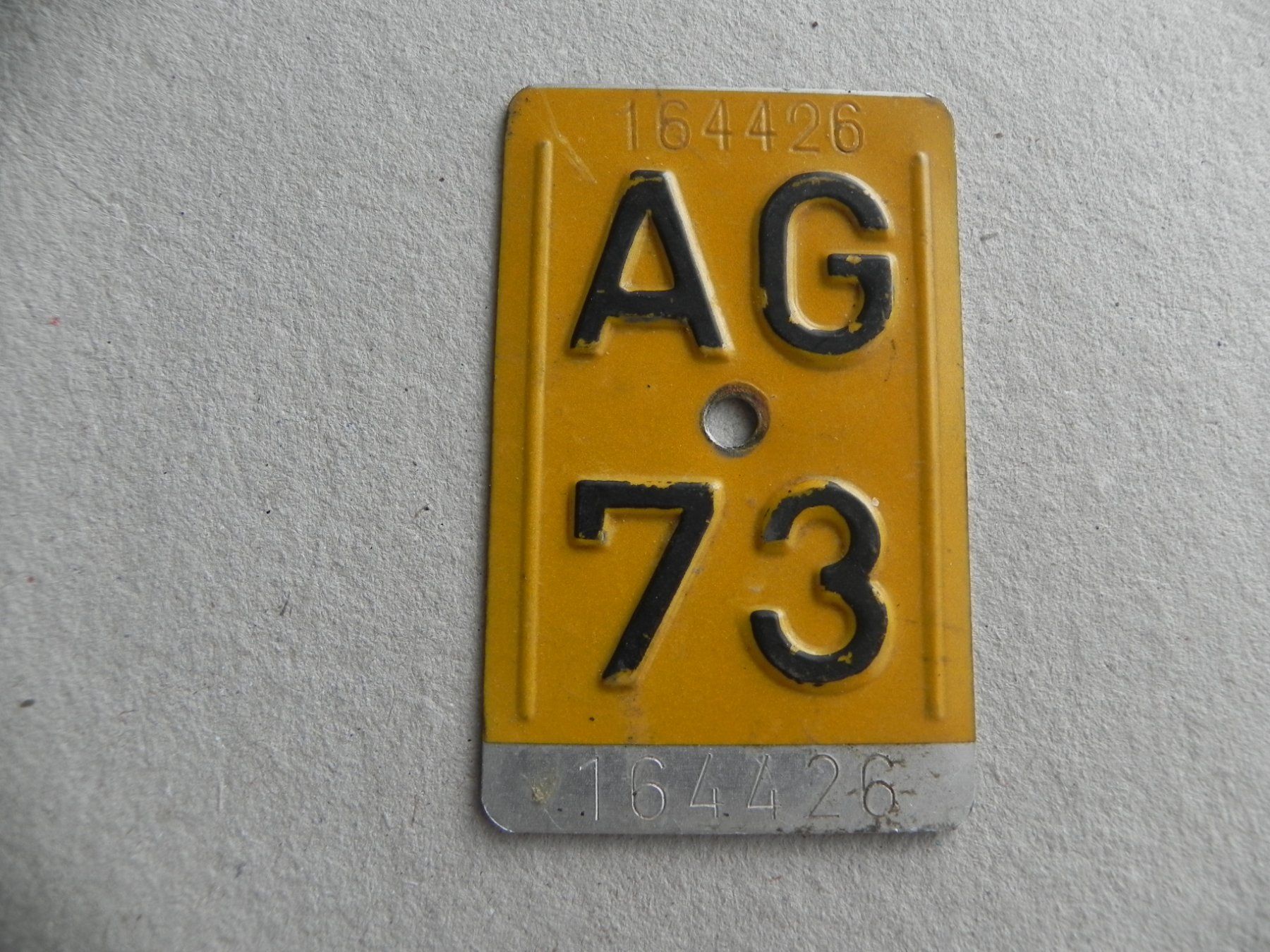 Puch Schilder: Mofanummer Mofa Nummer AG 73 Aargau 1973 Töffli Geschenk – Gebraucht aus Siebnen von krimsie
