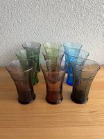11 farbige Cola-Gläser - Neuwertig