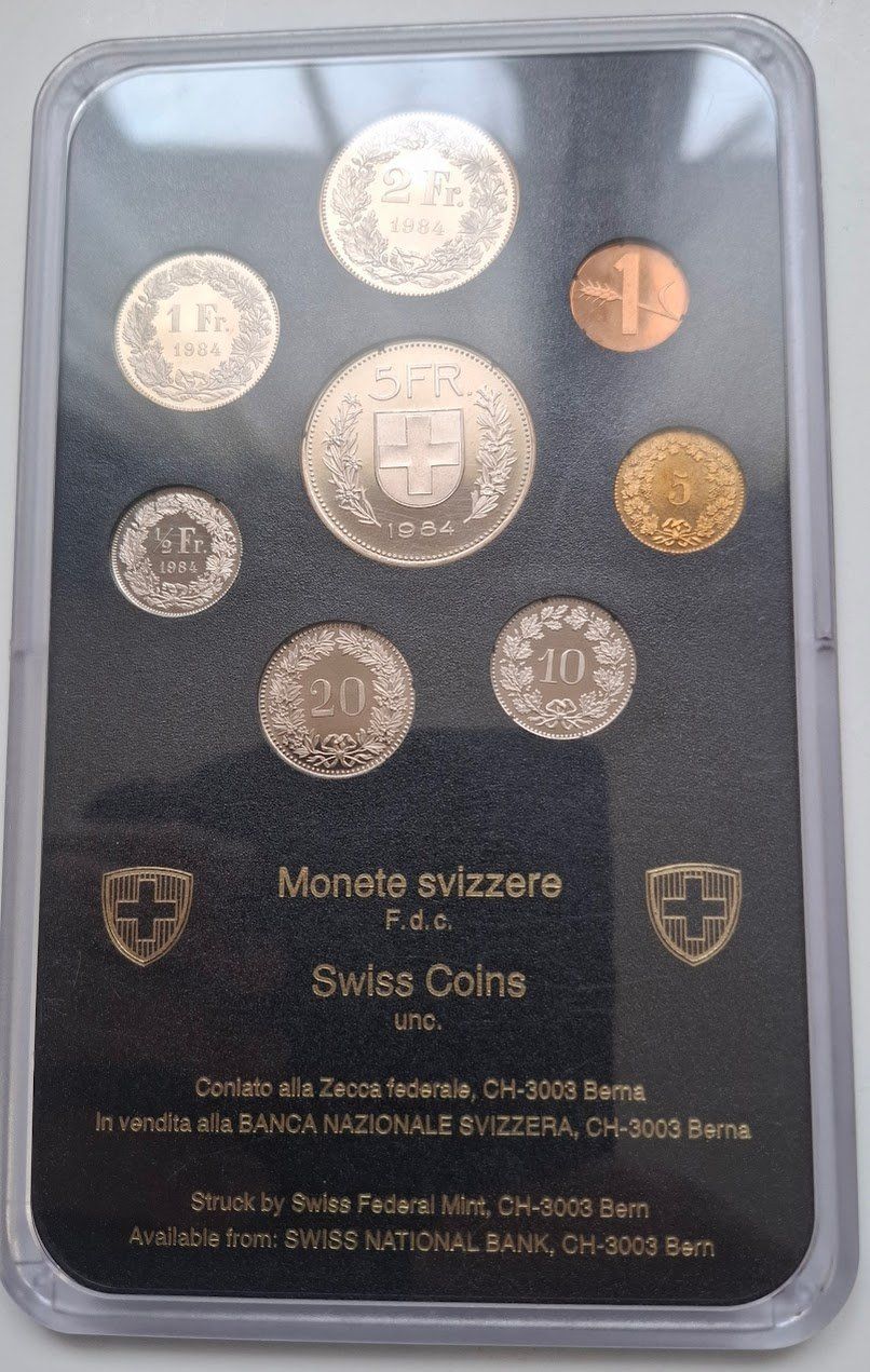 Alle Münzen: SET de monnaie suisse de 1984 non circulé FDC – Neu und originalverpackt aus Fribourg von Kiki020
