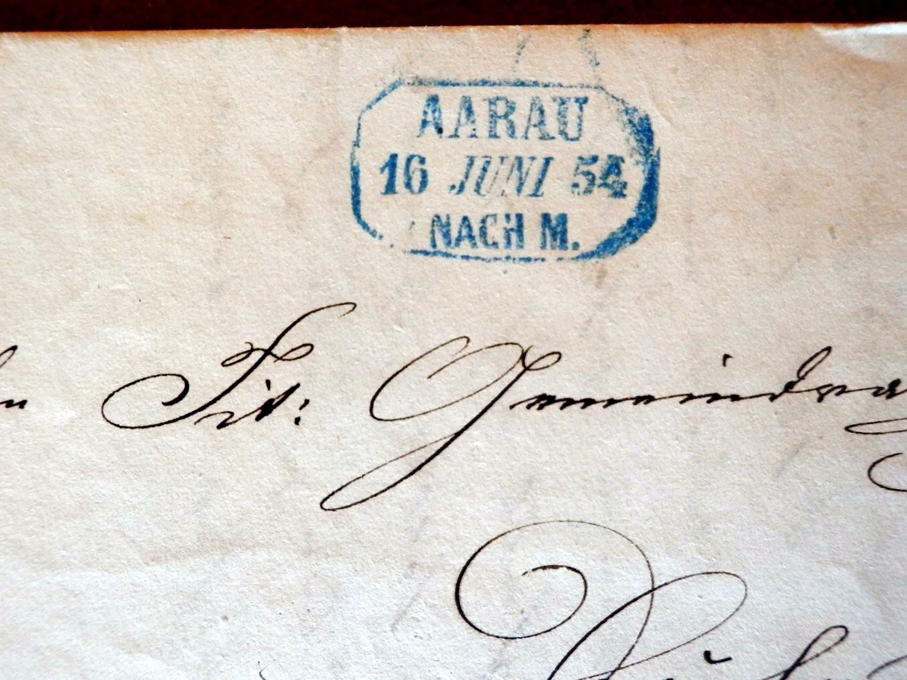 Tutti i francobolli: Vorphilabrief, Aarau, 16.Juni 54 – Usato da Ueberstorf venduto da dinbau 1
