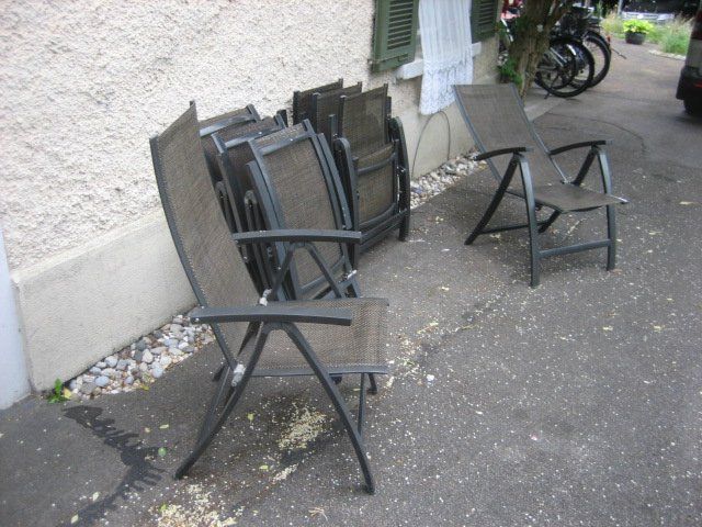 Sedie: 7 Gartenstühle braun faltbar – Usato da Winterthur venduto da pf02