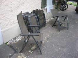 8 Gartenstühle braun faltbar