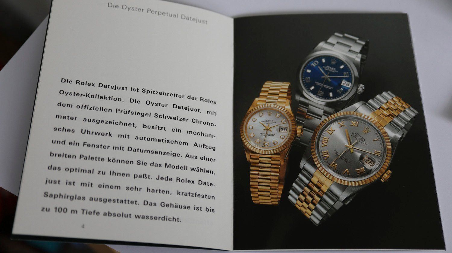 Rolex Orologi: ROLEX BOOKLET DATEJUST - DEUTSCH – Usato da Ipsach venduto da Selbstabholer 2