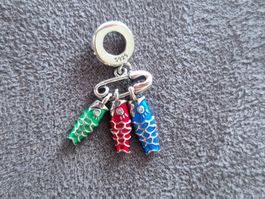 Silber Charm Koinobori Karpfen +Garantie