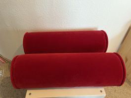 Rote Kissen fürs Sofa, Samt, Nackenrolle, Mobitare,