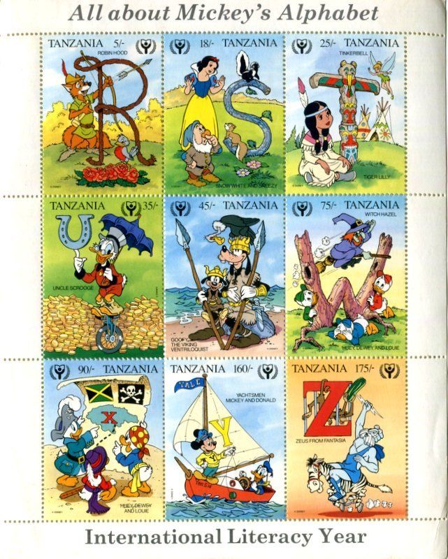 Tutti i francobolli: Block "Walt Disney. Micky Maus". Tansania – Nuovo e nell'imballaggio originale da Basel venduto da Butsch5