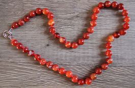NEU: Achat rot Halskette Collier Kette Schmuck