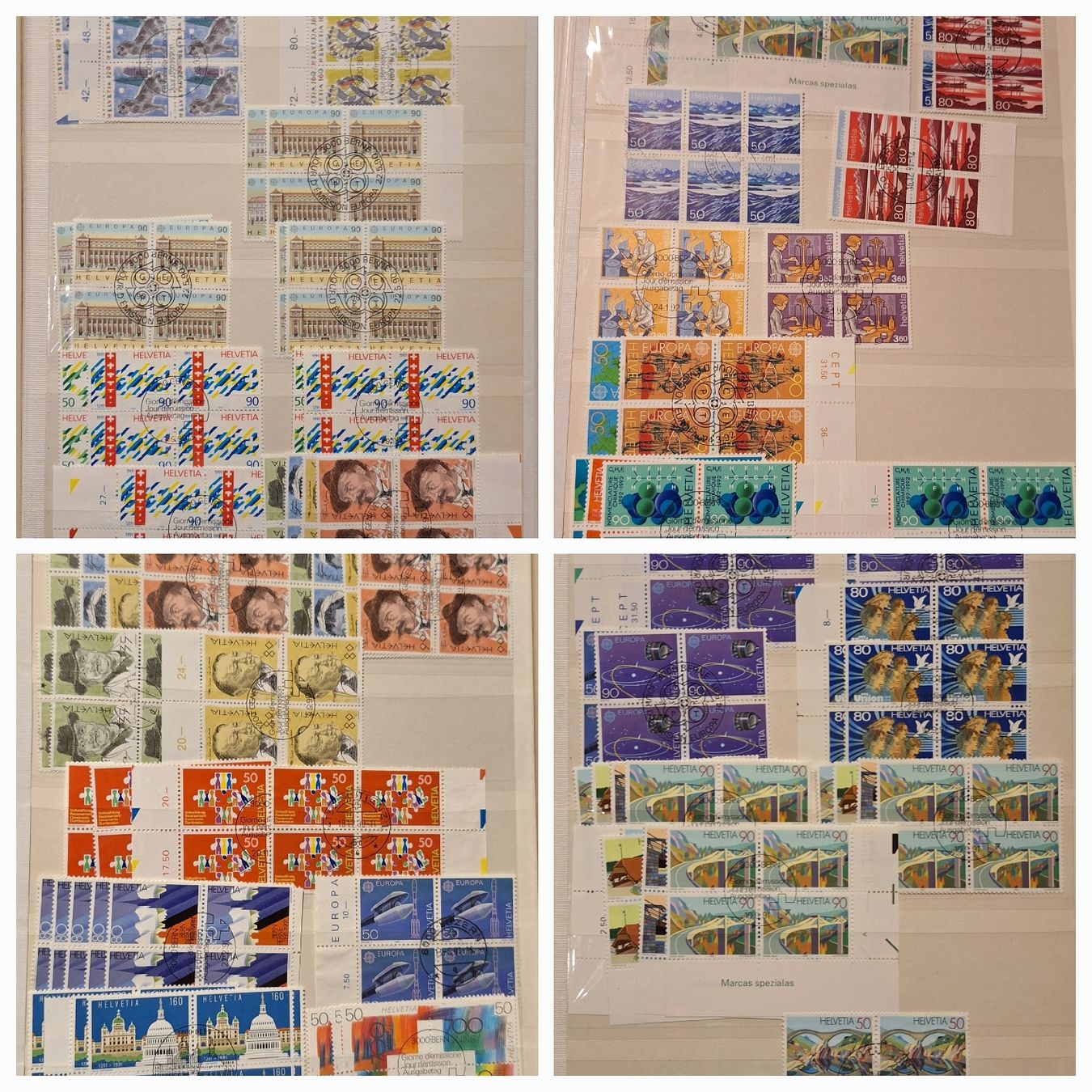 Tous les timbres: 4er Blocks Sammlung 1982 - 2000  – D'occasion à Balgach par SIMEON27 3