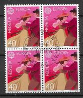 Timbres Suisse: Bloc de 4 1981 N°654 avec gomme