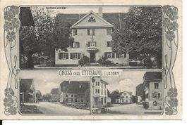 Ettiswil Ettiswyl LU 3Bild AK Restaurant Ilge 1909 sehr gut