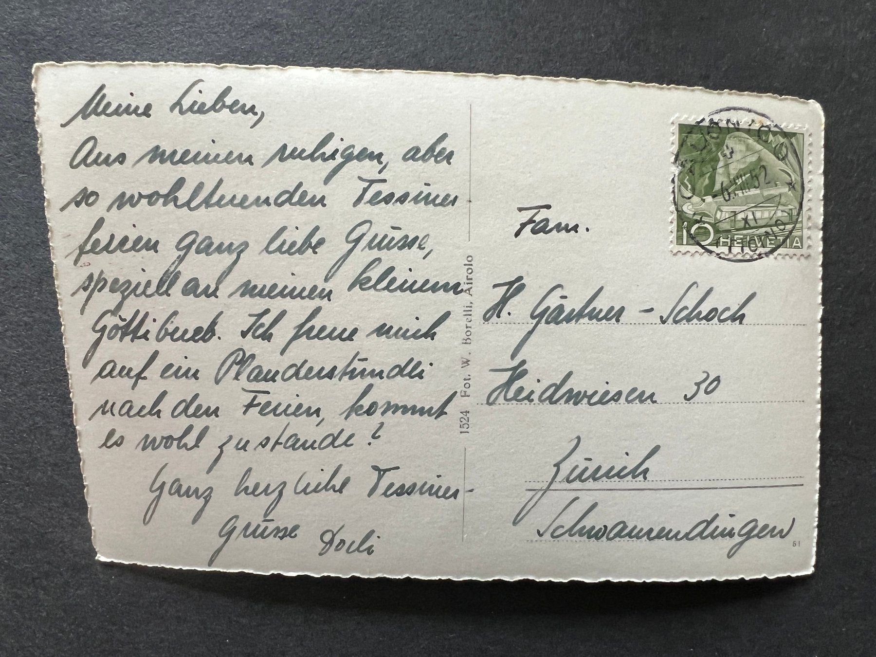 Cartoline postali: Ansichtskarte Capanna 1952 (M196) – Usato da Hinwil venduto da Sidi4 1