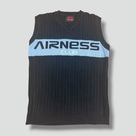 Vintage Airness black knitted vest retro 90s (stüssy nike)