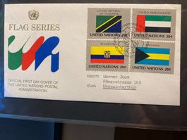 UNO NY 1984 Flaggen Serie Ersttagsbrief 3/4