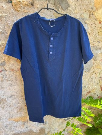 T-shirt VELVA M (ou S) coton indigo