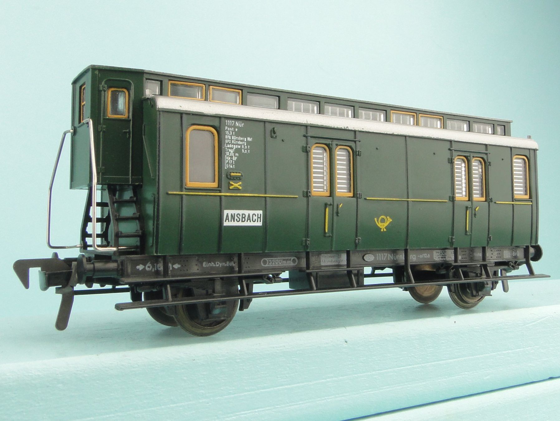 Fleischmann Modellini di ferrovie: Fleischmann H0 Ansbach Postwagen – Usato da Bülach venduto da cann11
