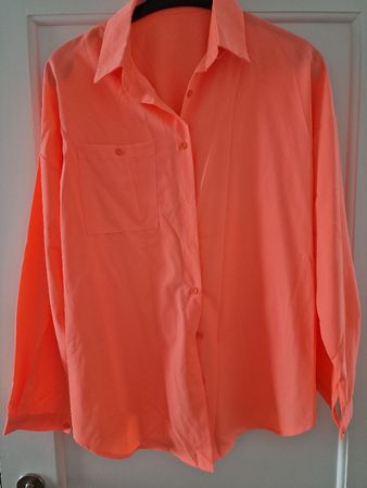 Bluse, Neon Orange, Gr. XL Top Zustand!