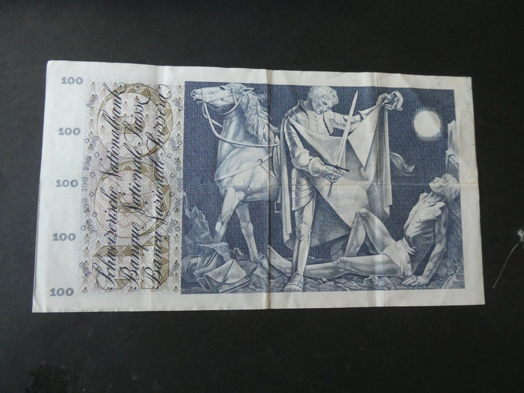 Banconote: Schweiz 1972,  100 Franken – Usato da Hinterforst venduto da Rohusri 1