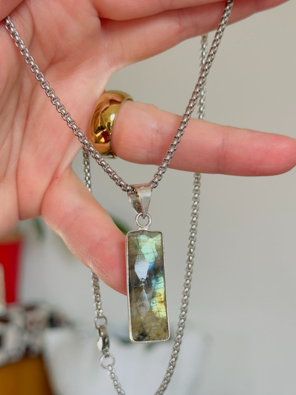 Catenine: Labradorite necklace – Nuovo e nell'imballaggio originale da Genève venduto da AGBERG 9