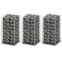 Neu Gabionen-Set 3-tlg. Verzinkter Draht 25×25×50 cm
