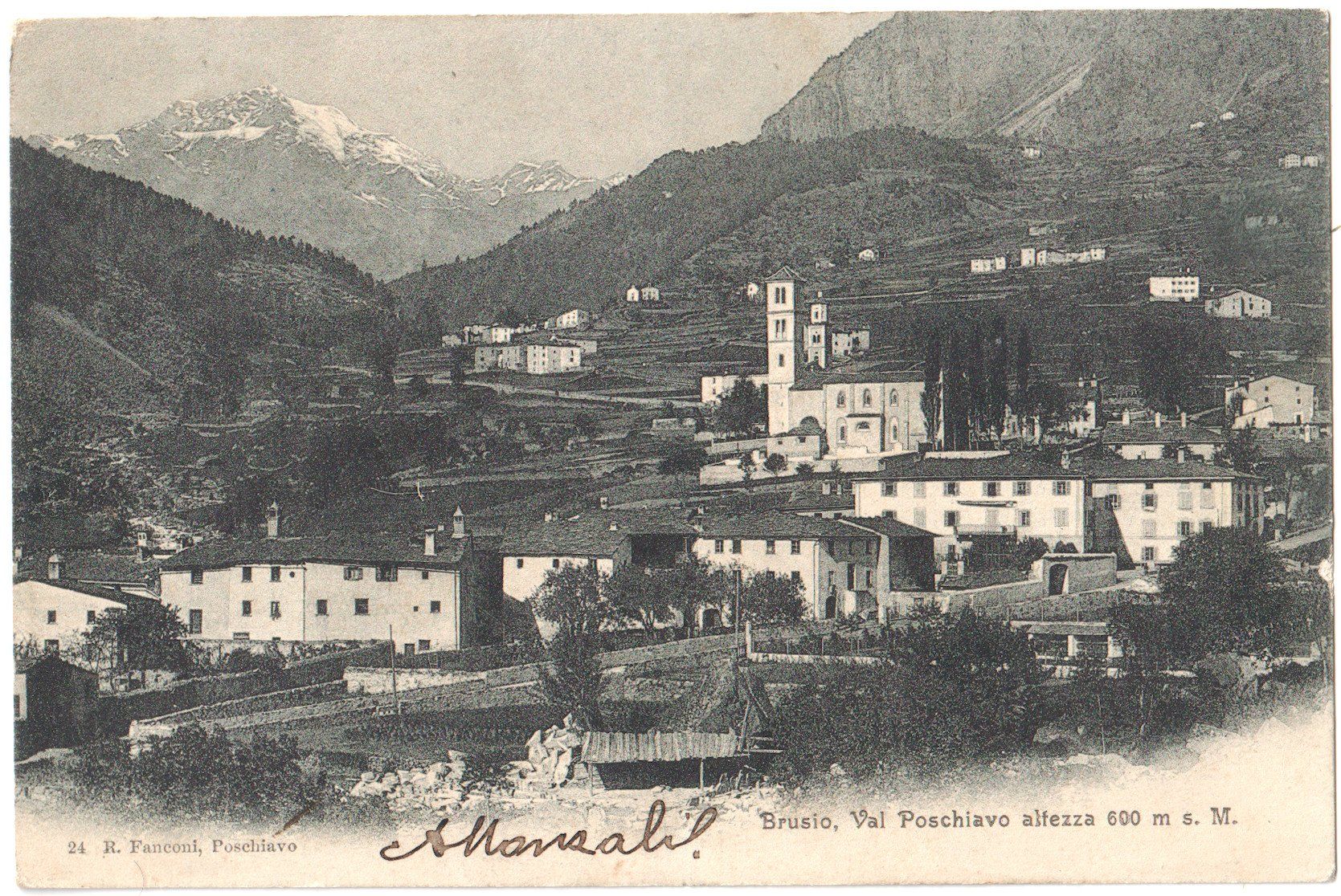 Ansichtskarten: BRUSIO: Teilansicht 1905 – Gebraucht aus Engelburg von Swisscards