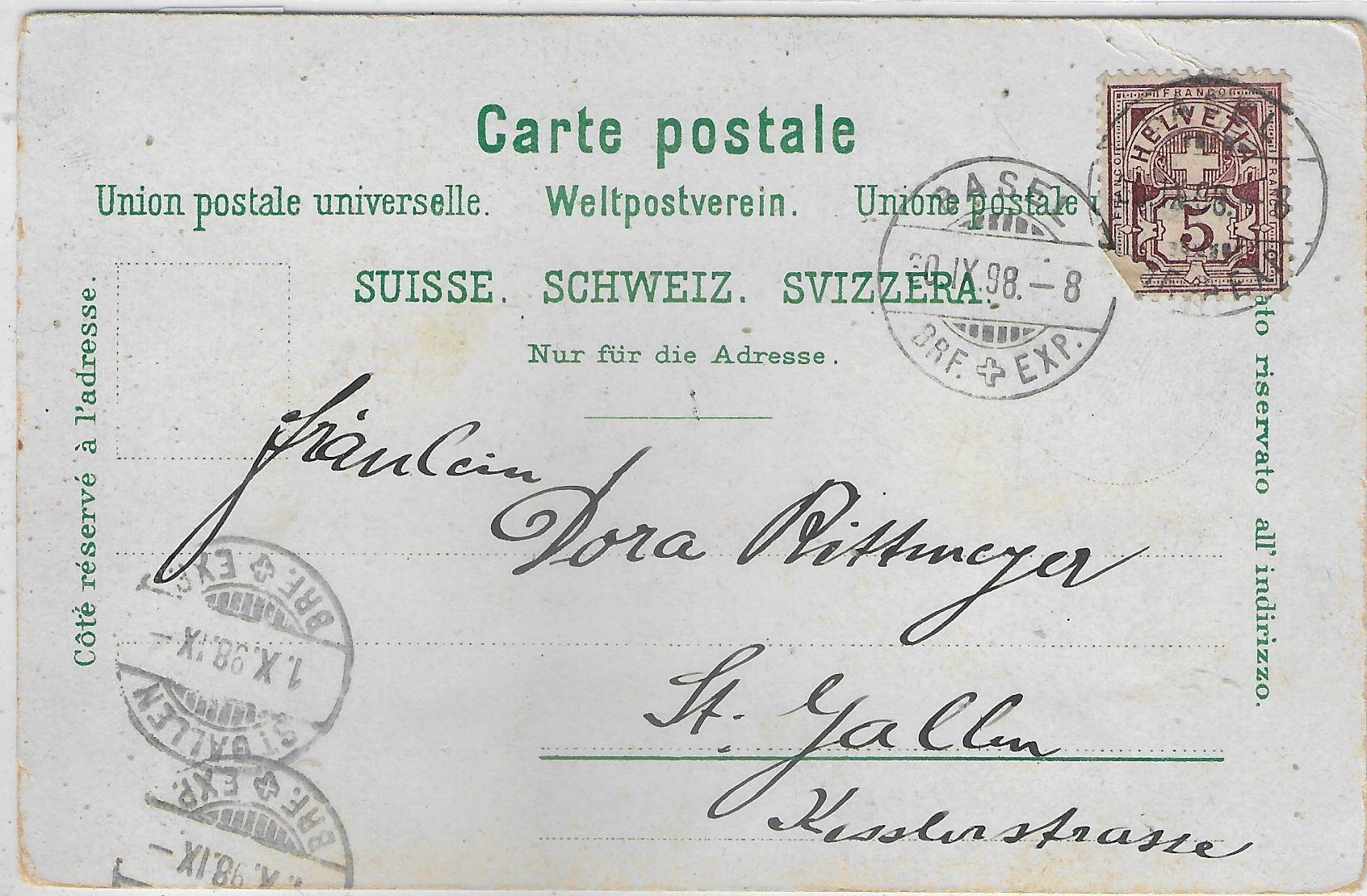 Cartoline postali: Gruss aus Basel - Litho 1898!! – Usato da Ettingen venduto da Kartenplanet 1