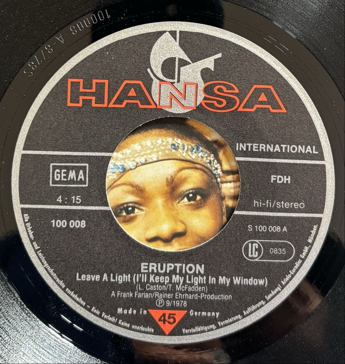 Dischi in vinile: Eruption - Leave A Light - 45 VG+/VG+ – Usato da Neuchâtel venduto da Deivid2 1