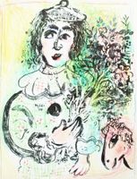 Marc Chagall - die verliebte Kuh - Vintage Lithographie 1963