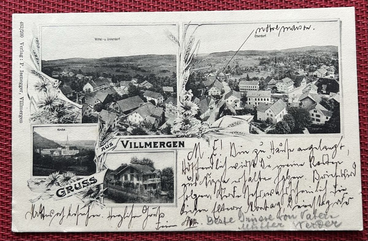 Cartoline postali: Gruss aus Villmergen 4-Bildrig  – Usato da Horw venduto da Tellbub