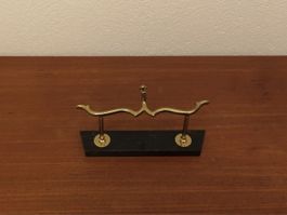 50s 60s Kleiderbügel Garderobe vintage Messing Wandgarderobe