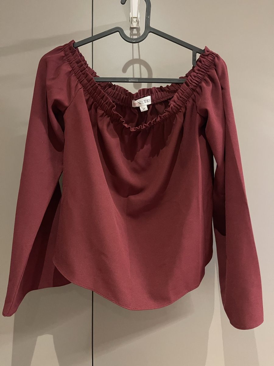 Guess Blusen: GUESS Bluse, Grösse S/36, Weinrot, schulterfrei – Gebraucht aus Rheineck von FGeissler 3