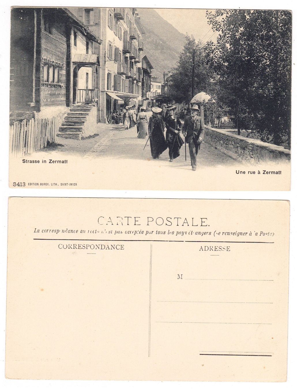 Cartoline postali: Une rue à Zermatt – Usato da La Tour-de-Peilz venduto da amjust
